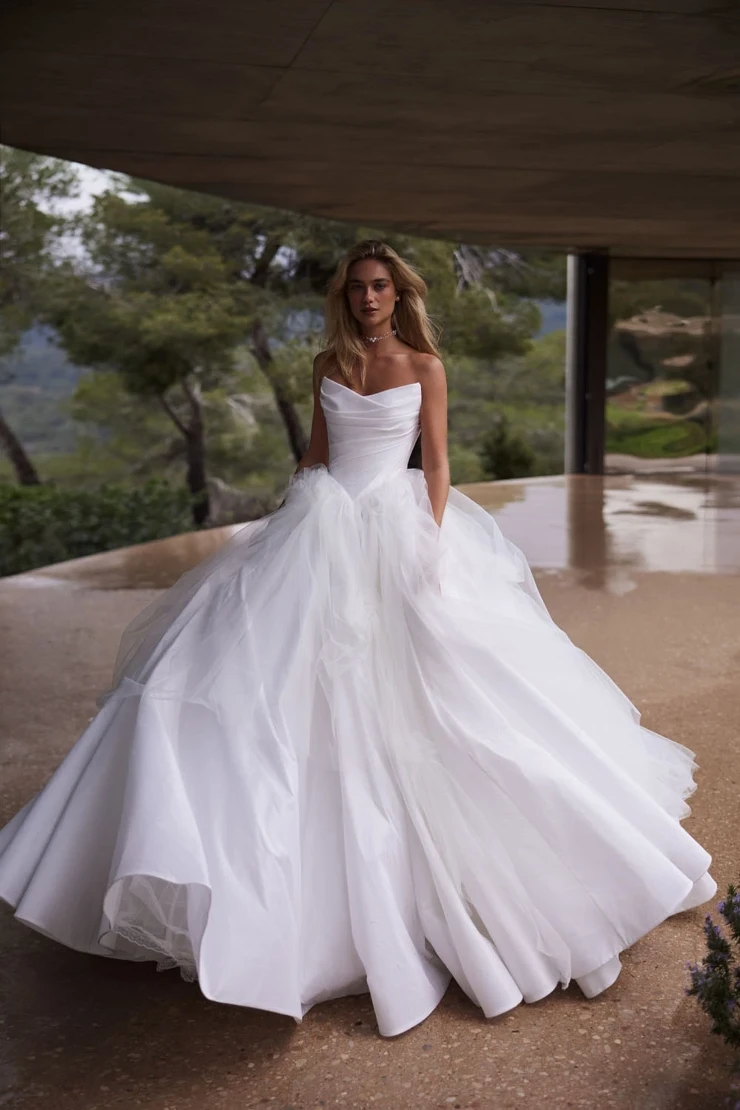 empire waistline wedding dress Delicate Flower Appliqué Lace Empire Waist Wedding Dress