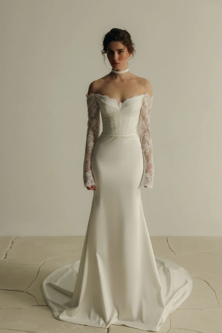 Bridal Gown The One And Only Bridal One-Shoulder Flowy A-Line Wedding Dress  With Draping