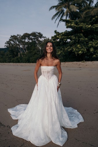 Alena Leena Jacaranda-White Carnation Crushed Organza #0 default Ivory thumbnail
