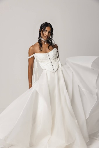 SAINT Bridal Couture Odette Overskirt #0 default Off White thumbnail