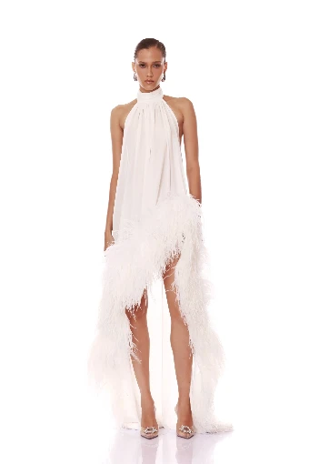 Bronx and Banco Madeline Halter Dress Size Small #0 default White thumbnail