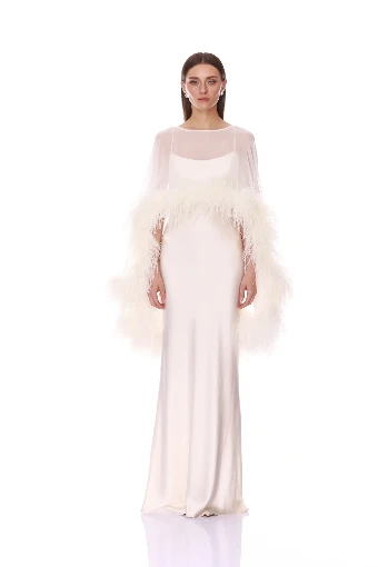Bronx and Banco Kyla Maxi Dress & Cape Size Small #0 default White thumbnail