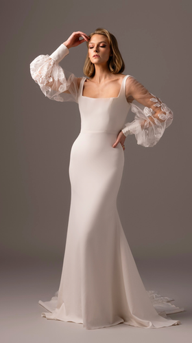 Colby John Style #Octavia-detachable sleeves #0 default Ivory thumbnail