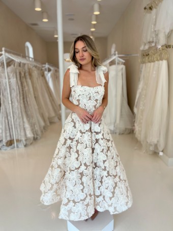 Bronx and Banco Sabrina White Midi Dress #2 default White thumbnail