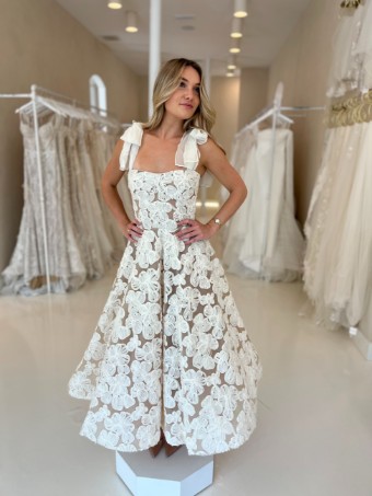 Bronx and Banco Sabrina White Midi Dress #0 default White thumbnail
