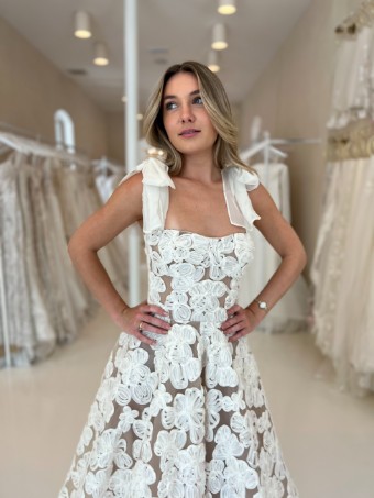 Bronx and Banco Sabrina White Midi Dress #1 White thumbnail
