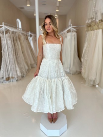 Bronx and Banco Tiara White Midi Dress #0 default White thumbnail