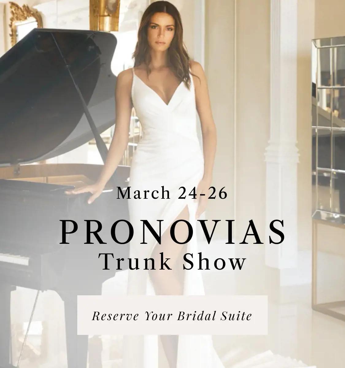"Pronovias Trunk Show" banner for mobile