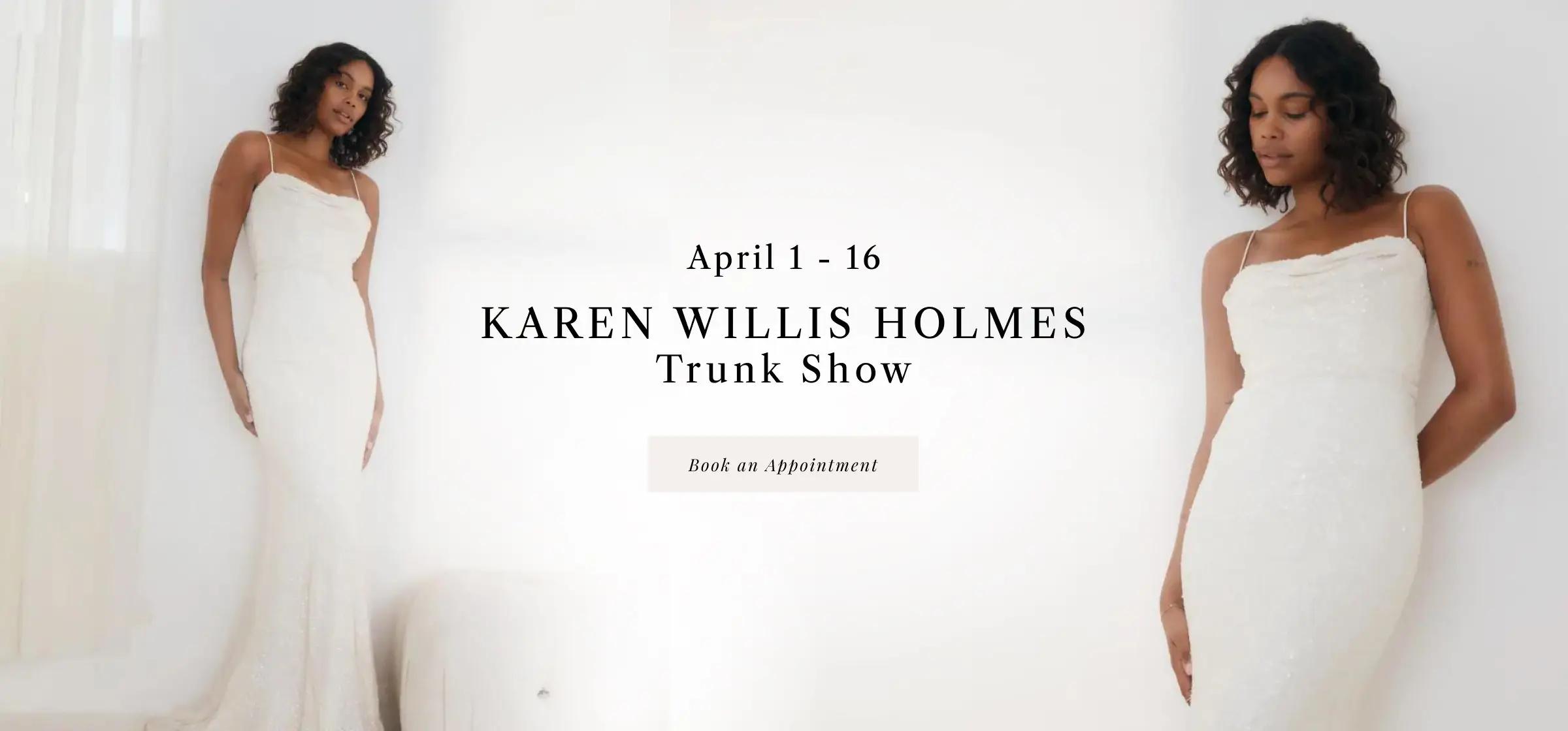 "Karen Willis Holmes Trunk Show" banner for desktop